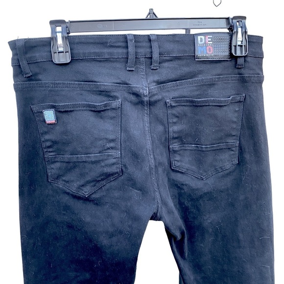 Demolition Jeans‎ Mens 38x39 Vintage Black Denim Straight Leg Jeans Pockets - Picture 6 of 11